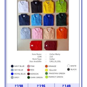 Collar Matty T-Shirt 210 GSM