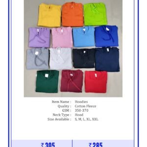 Hoodies Cotton Fleece 350-370 GSM